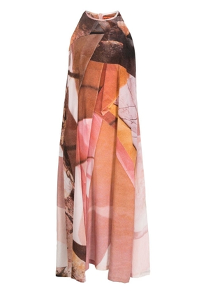 colville collage-print silk maxi dress - Pink