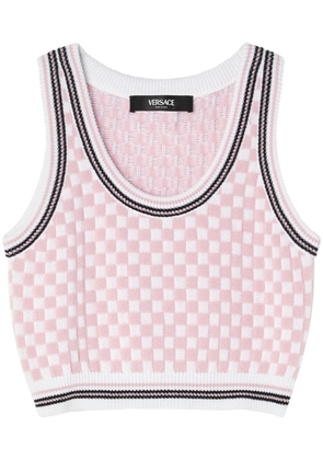 Versace checked jacquard crop top - Pink