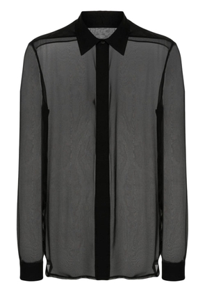Rick Owens semi-sheer silk shirt - Black