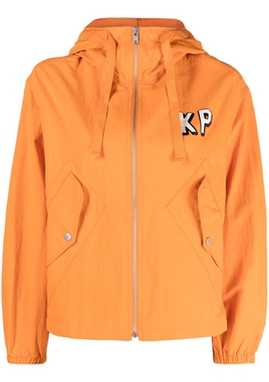 Kenzo logo-print hooded jacket - Orange