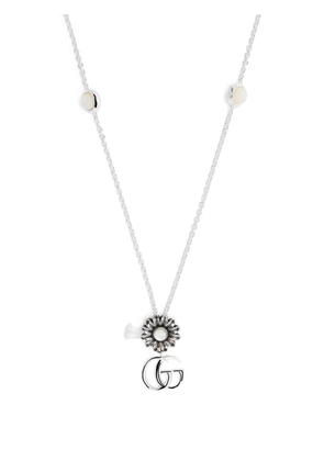 Gucci sterling silver GG Marmont Flower pendant necklace