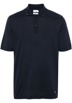 Calvin Klein rubberised-logo knitted polo shirt - Blue