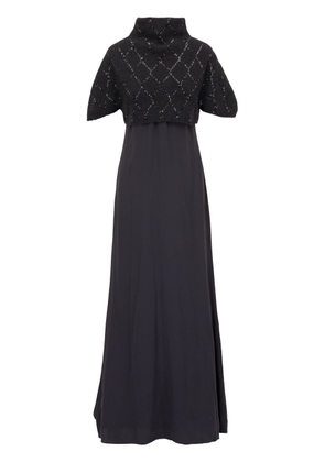 Brunello Cucinelli sequin-embellished silk gown - Black