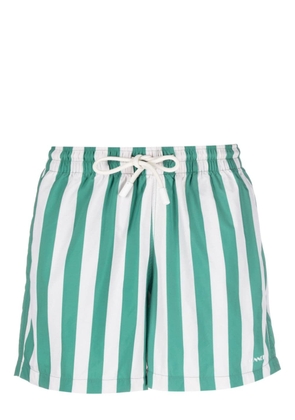 Sunnei logo-print striped swim shorts - White