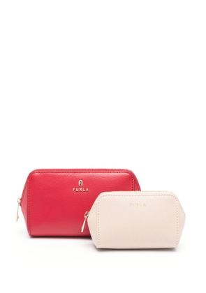 Furla Camelia cosmetic case set (set of two) - Red
