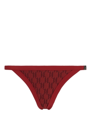 Karl Lagerfeld monogram-print bikini bottoms - Red
