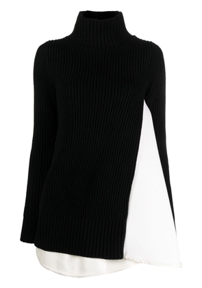 sacai Bonding panelled mini dress - Black