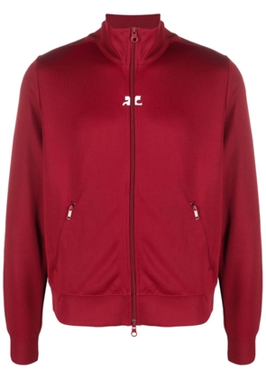 Courrèges logo-patch bomber jacket - Red