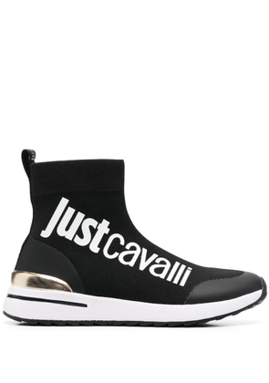Just Cavalli logo-print sock-style sneakers - Black
