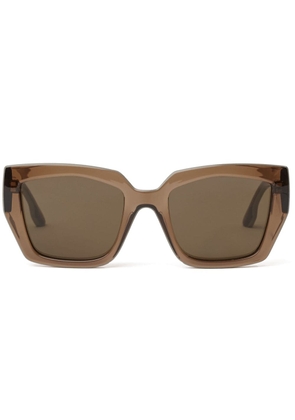 Karl Lagerfeld Karl Logo translucent geometric-frame sunglasses - Brown