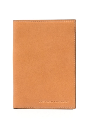Brunello Cucinelli logo-debossed leather wallet - Brown