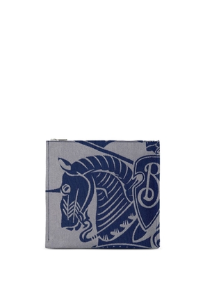 Burberry logo-print canvas clutch bag - Blue