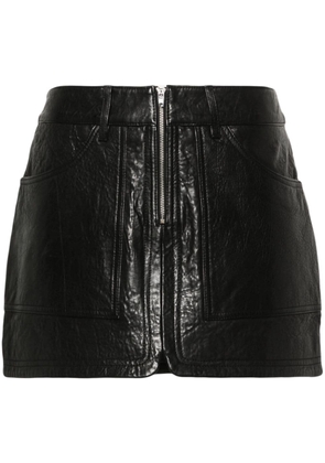 Ba&Sh crinkled-finish leather skirt - Black