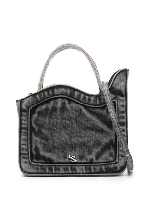 Le Silla Ivy distressed-denim mini bag - Black