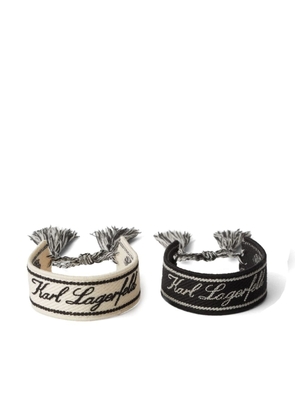 Karl Lagerfeld Hotel Karl woven bracelet (pack of two) - Neutrals
