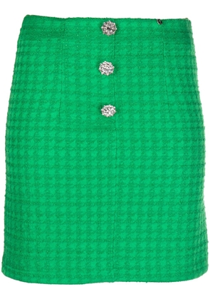 NISSA high-waisted bouclé miniskirt - Green