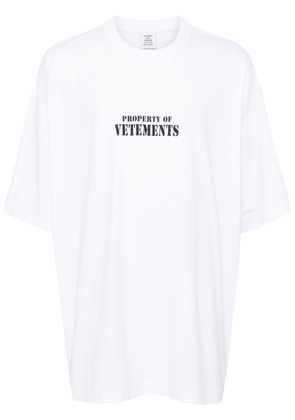 VETEMENTS logo-print cotton T-shirt - White