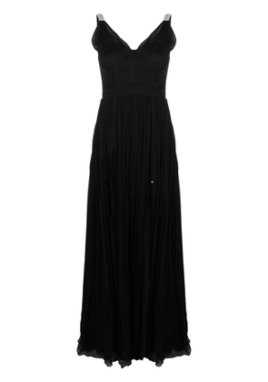 NISSA crystal-embellished silk dress - Black