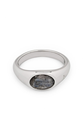 Tom Wood Joe recycled silver larvikite ring
