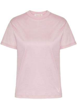 Valentino Garavani logo-embroidered jersey-cotton T-shirt - Pink