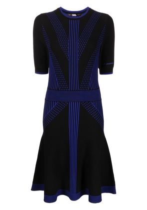 Karl Lagerfeld two-tone knitted dress - Black