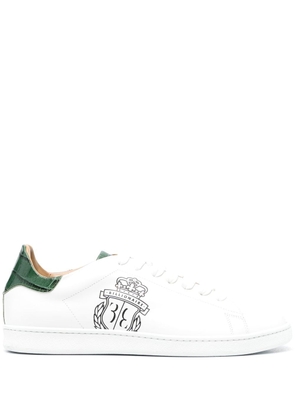Billionaire leather logo-print sneakers - White