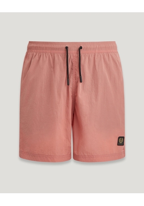 Belstaff Clipper Swim Shorts Men's Shimmer Shell Rust Pink Size XL