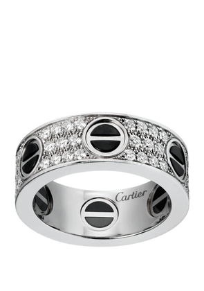 Cartier White Gold, Diamond And Ceramic Love Ring