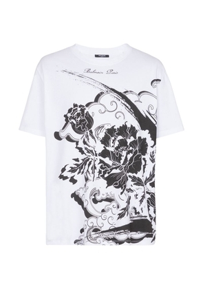 Balmain Flower Print T-Shirt