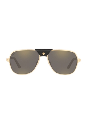 Cartier Gold Frame Pilot Sunglasses
