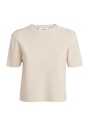 Yves Salomon Button-Shoulder T-Shirt
