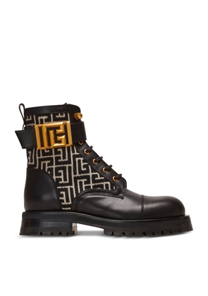 Balmain Leather Monogram Charlie Ranger Boots