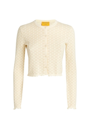 Guest In Residence Cotton-Silk Cropped Cardigan
