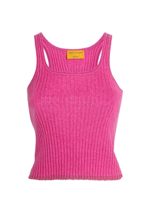 Guest In Residence Merino-Cashmere-Silk Cropped Tank Top