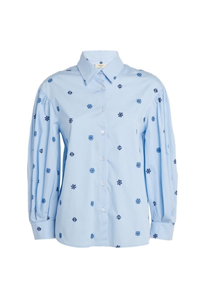 Weekend Max Mara Cotton Floral Embroidered Shirt