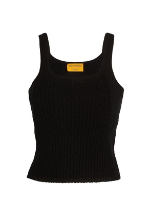 Guest In Residence Merino-Cashmere-Silk Cropped Tank Top