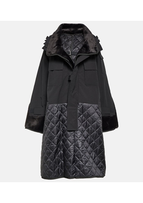 Junya Watanabe Quilted faux shearling-lined coat