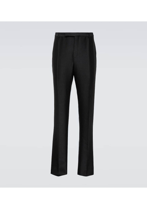 Saint Laurent Wool and silk straight pants