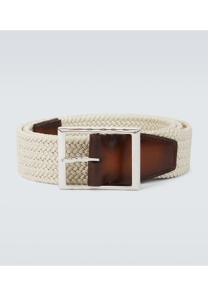 Berluti Woven leather-trimmed belt