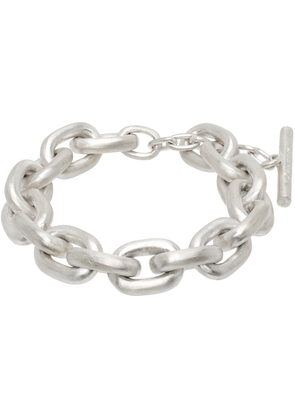 Parts of Four Silver Extra Small Links Toggle Chain Bracelet