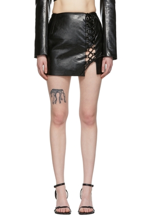 Aleksandre Akhalkatsishvili Black Faux-Leather Mini Skirt