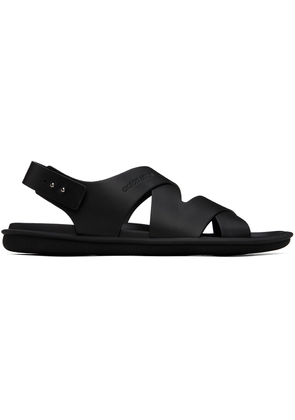 Giorgio Armani Black Criss-Crossing Sandals