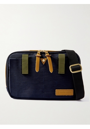 Master-Piece - Link Small Leather-Trimmed Nylon-Twill Messenger Bag - Men - Blue