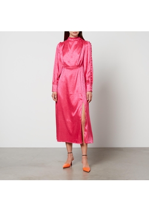 Olivia Rubin Arabella Satin-Jacquard Midi Dress - UK 6