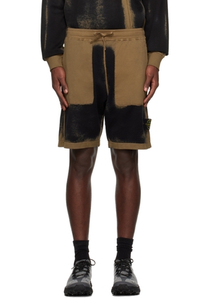 Stone Island Black & Taupe Patch Shorts