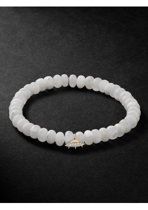 Sydney Evan - Flying Saucer Gold, Diamond and Moonstone Beaded Bracelet - Men - White