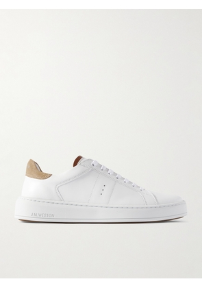J.M. Weston - On Time Suede-Trimmed Leather Sneakers - Men - White - UK 6