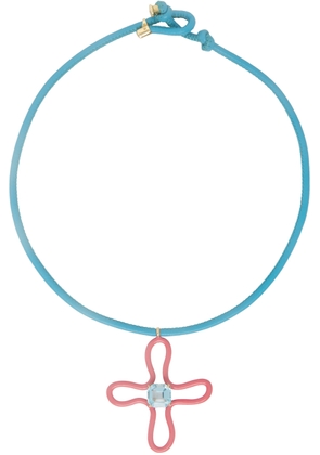 Bea Bongiasca Pink & Blue Pop Choker & Lucky Flower Pendant Necklace