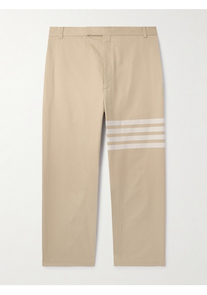 Thom Browne - Straight-Leg Cropped Striped Cotton-Twill Trousers - Men - Neutrals - 0