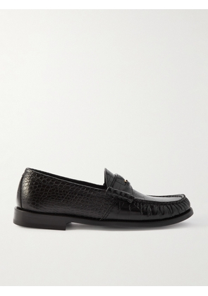 Rhude - Croc-Effect Leather Penny Loafers - Men - Black - US 9
